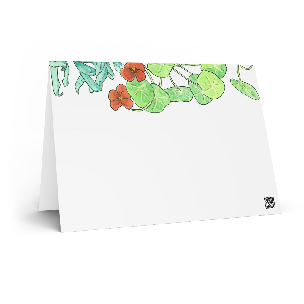 Nasturtiums Greeting Card — Watercolor Floral Note Card