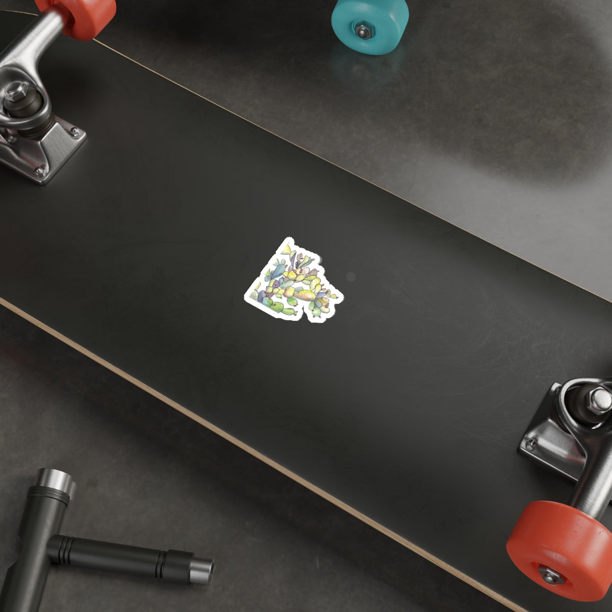 Prickly Pear Cactus Sticker — Bright Desert Floral Decal