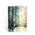 Egrets at Dawn Greeting Card — Watercolor Nature Note Card