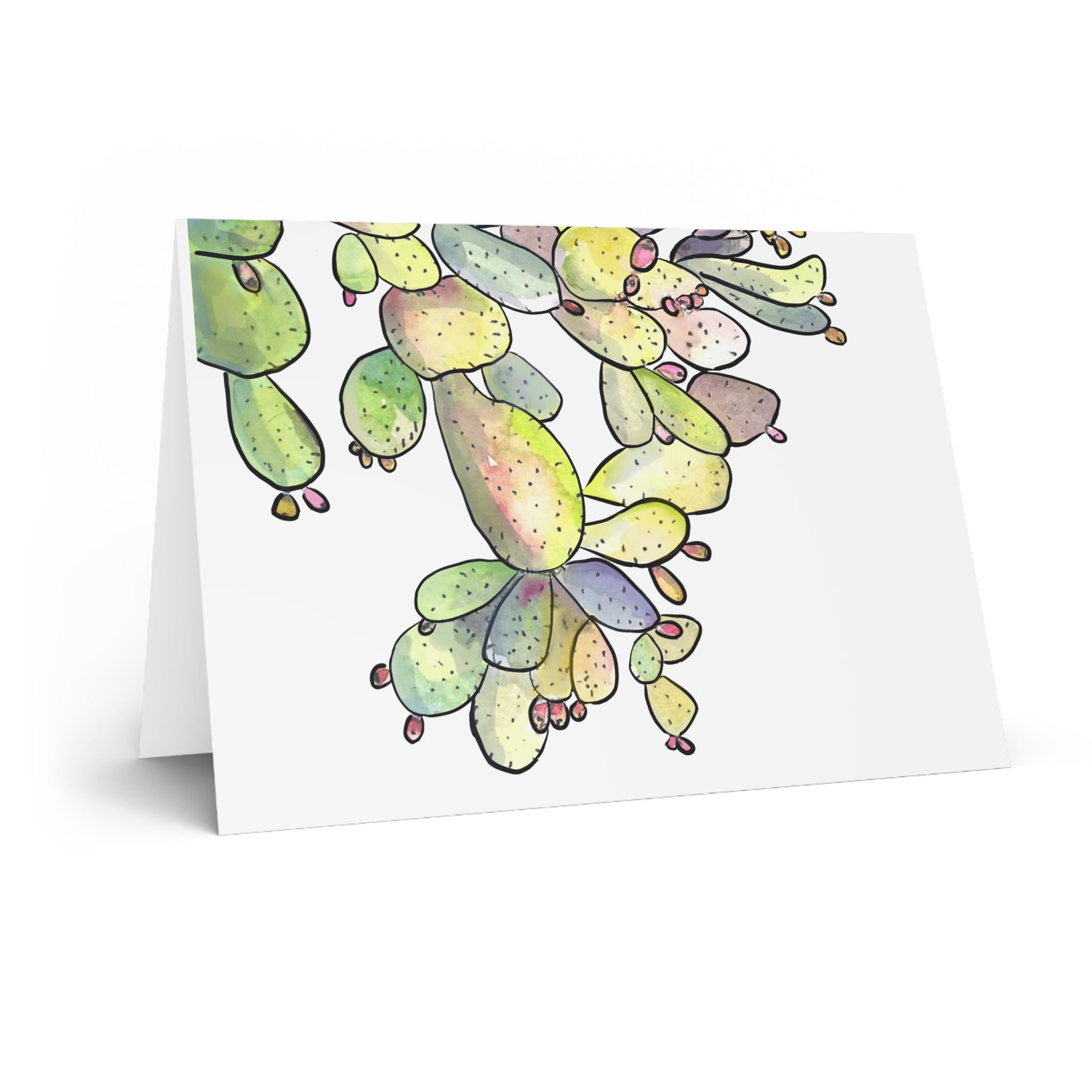 Prickly Pear Cactus Sticker – Desert Floral Greeting Card