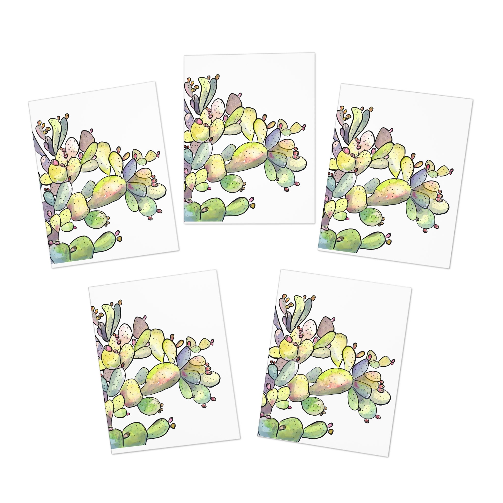 Prickly Pear Greeting Card — Cactus Note Card (5 Pack)