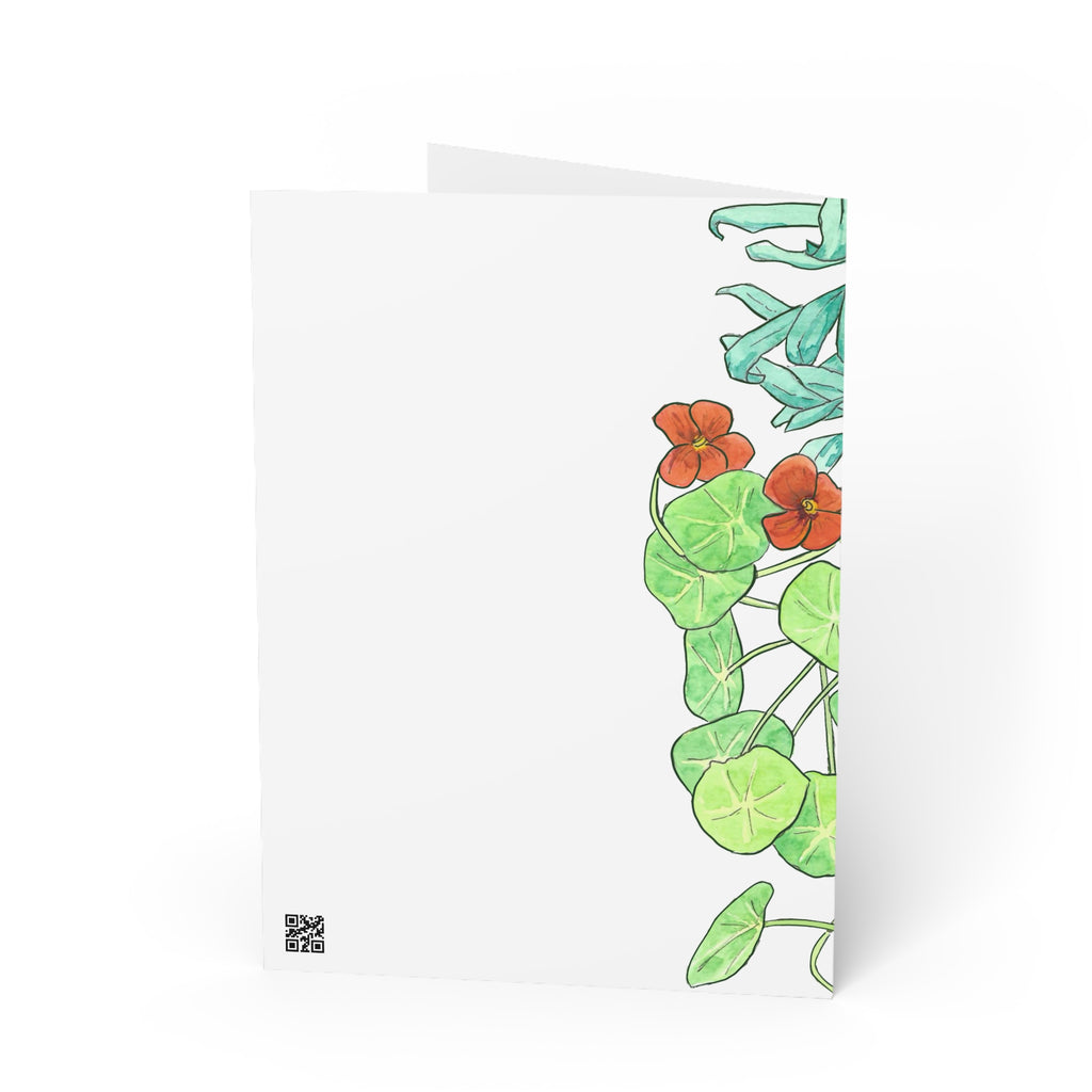 Nasturtiums Greeting Card — Watercolor Floral Note Card