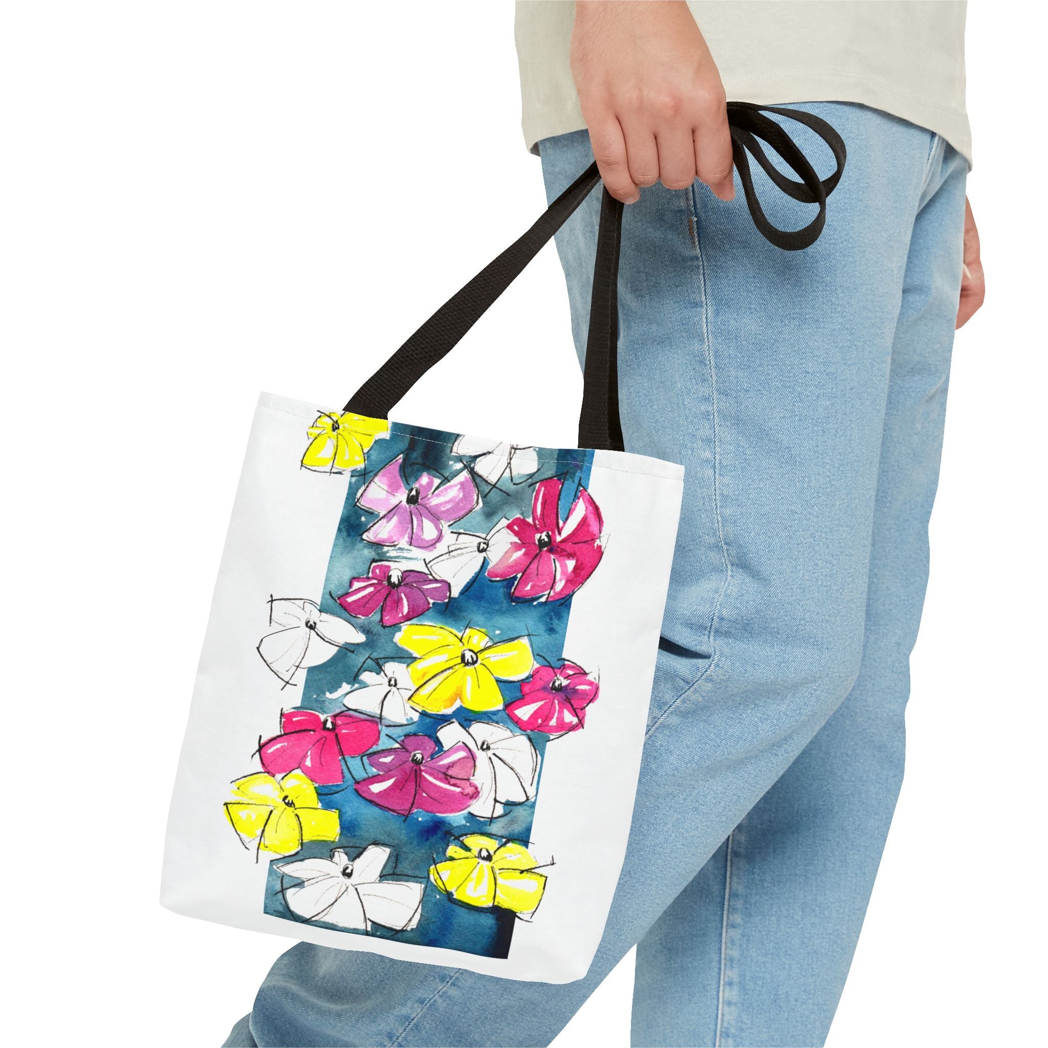 Flowers in Abstract Tote Bag
