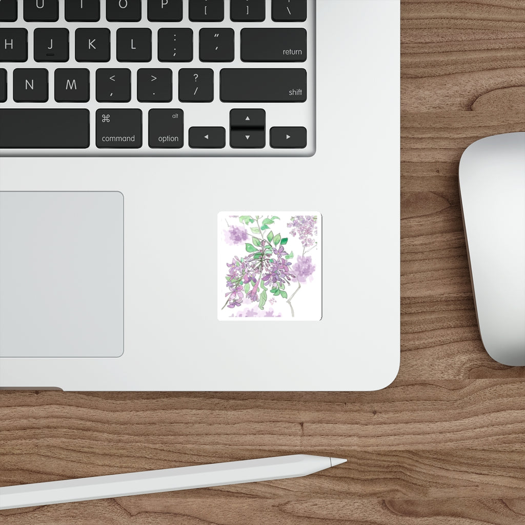 Lilac Watercolor Sticker — Floral Spring Vinyl Decal
