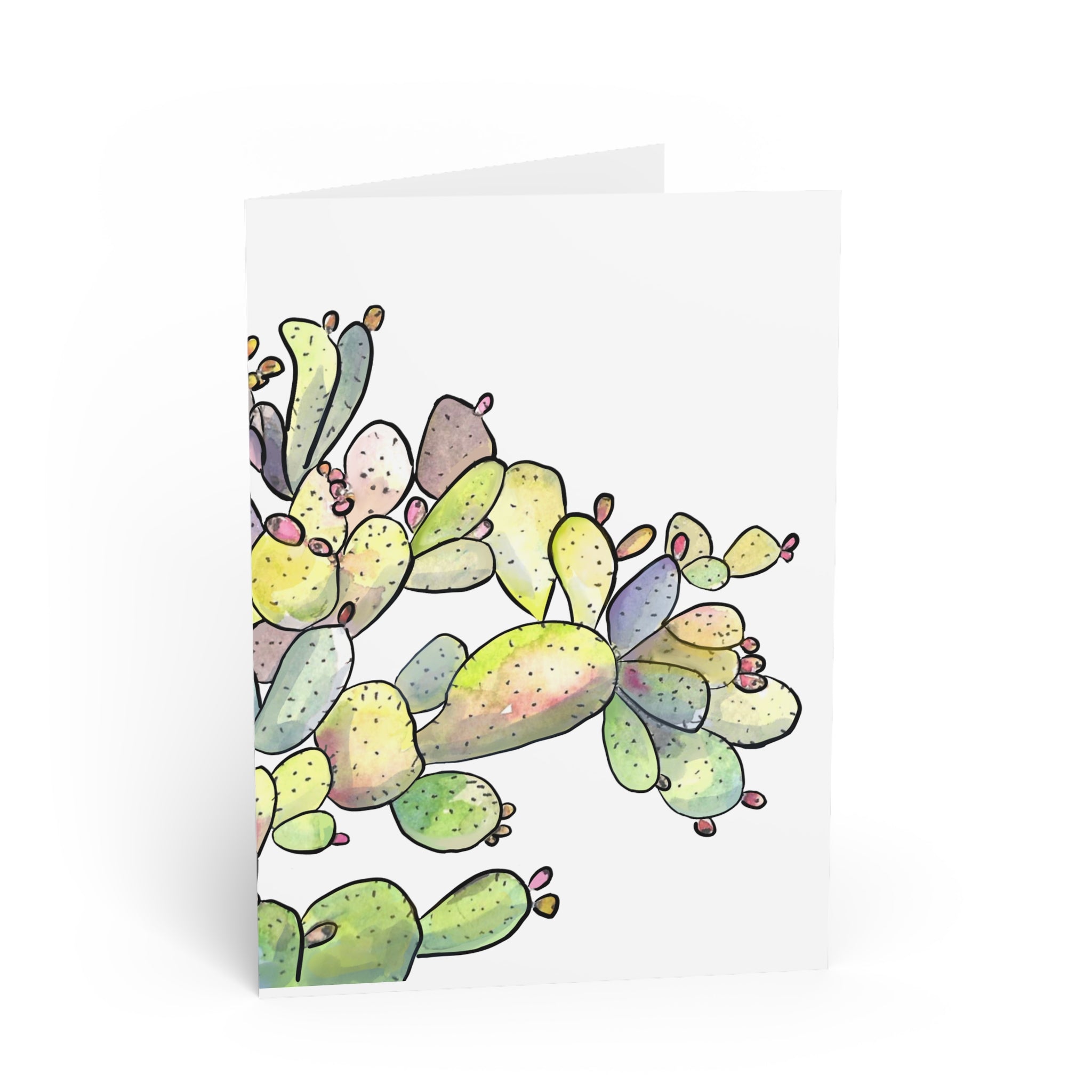 Prickly Pear Cactus Sticker – Desert Floral Greeting Card