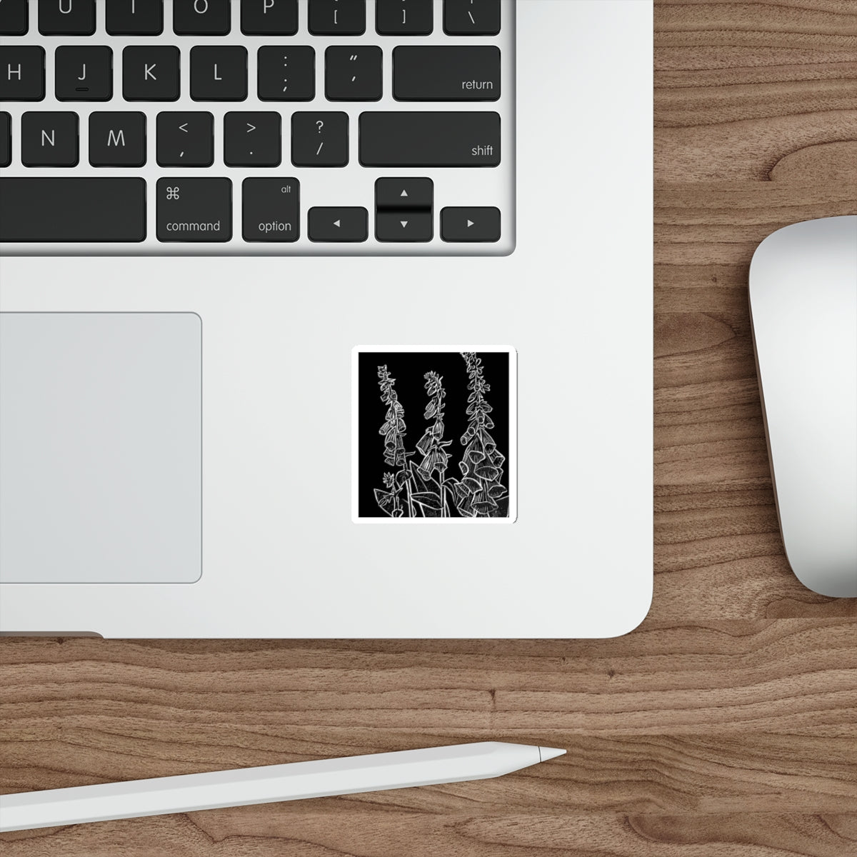 Dark Foxglove Sticker — Block Print Botanical Decal
