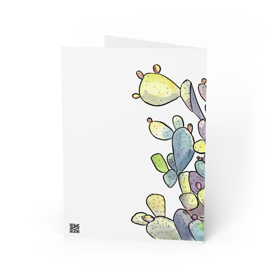 Prickly Pear Cactus Sticker – Desert Floral Greeting Card