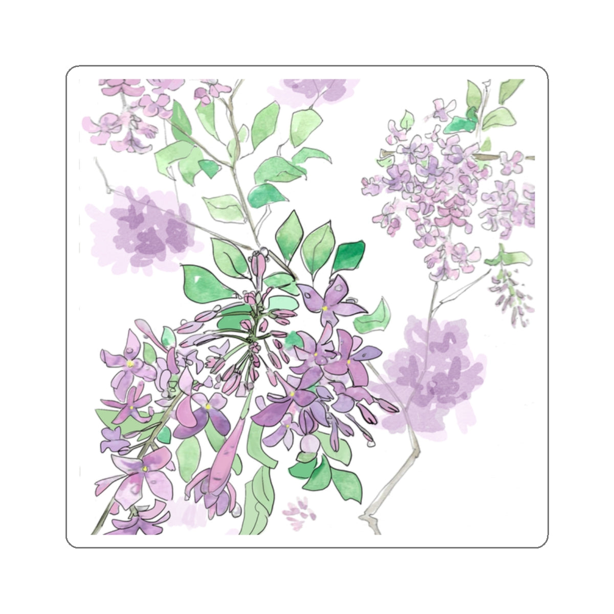 Lilac Watercolor Sticker — Floral Spring Vinyl Decal