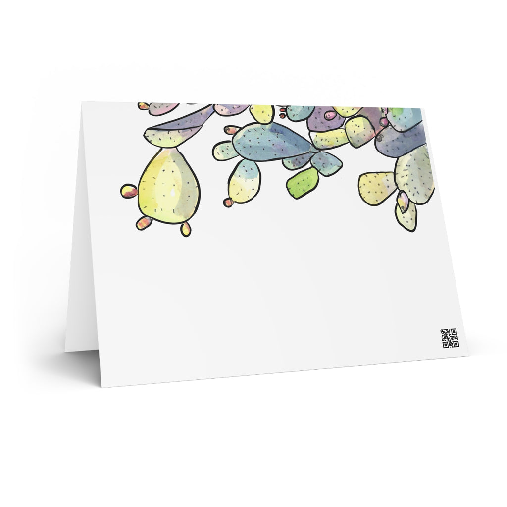 Prickly Pear Cactus Sticker – Desert Floral Greeting Card
