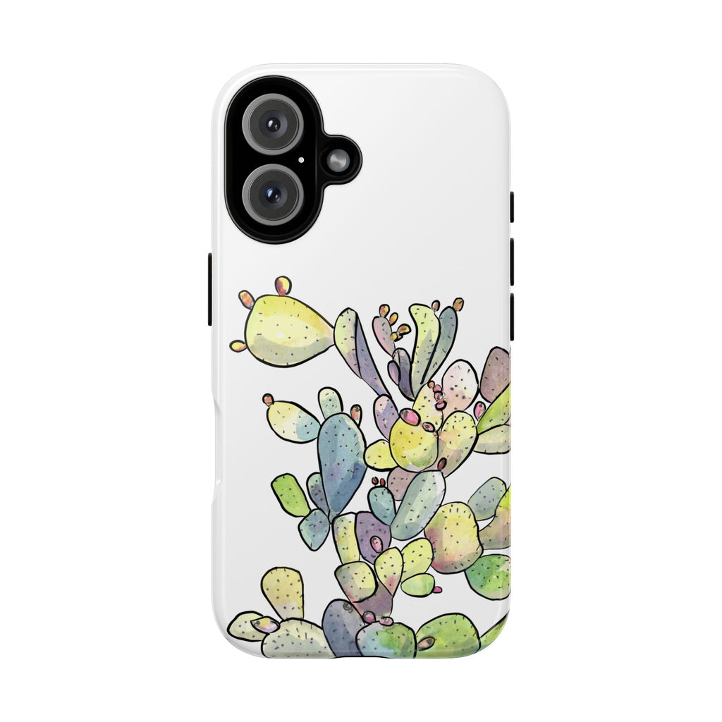 Prickly Pear Watercolor Phone Case — Bright Multicolored Cactus Design